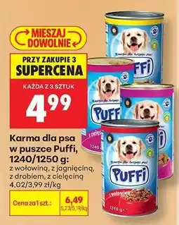 Biedronka Karma dla psa w puszce Puffi, 1240/1250 g oferta