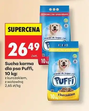 Biedronka Sucha karma dla psa Puffi, 10 kg oferta