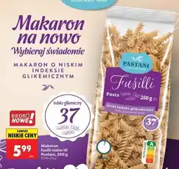 Biedronka Makaron fusilli niskie IG Pastani, 250 g oferta