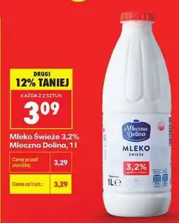 Biedronka Mleko Świeże 3,2% Mleczna Dolina, 1l oferta