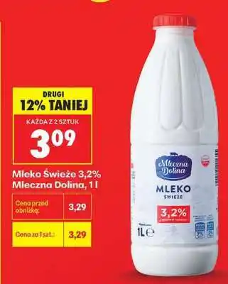 Biedronka Mleko Świeże 3,2% Mleczna Dolina, 1l oferta