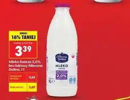 Biedronka Mleko Świeże 2,0% bez laktozy Mleczna Dolina, 1 l oferta