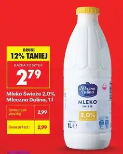 Biedronka Mleko Świeże 2,0% Mleczna Dolina, 1l oferta