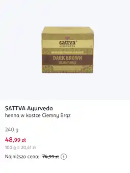 Rossmann SATTVA Ayurveda henna w kostce Ciemny Brąz oferta