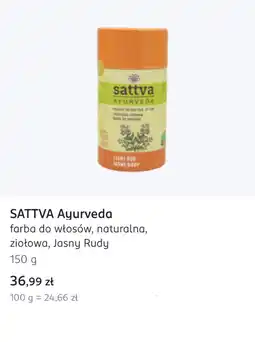 Rossmann SATTVA Ayurveda farba do włosów, naturalna, ziołowa, Jasny Rudy oferta