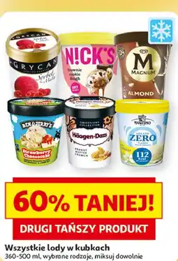 Auchan Lody bez cukru waniliowe Mancuso Gelati oferta