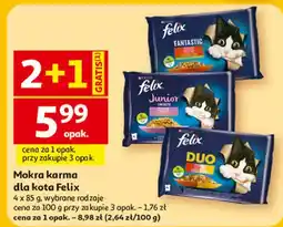 Auchan Karma dla kota kurczak + łosoś Purina Felix Junior oferta