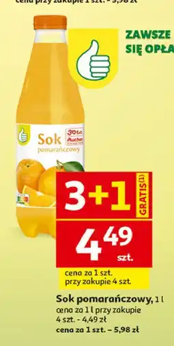 Auchan Sok pomarańczowy Podniesiony Kciuk oferta