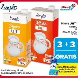 Carrefour Market Mleko UHT Simply oferta