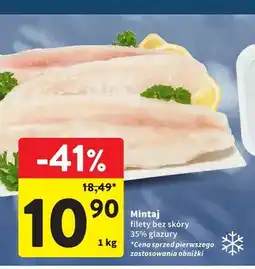Intermarche Mintaj filety bez skóry 35% glazury oferta