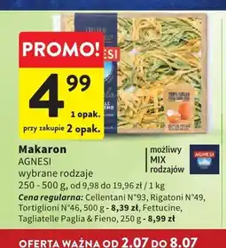 Intermarche Makaron Agnesi wybrane rodzaje oferta
