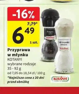 Intermarche Przyprawa w młynku Kotanyi wybrane rodzaje oferta