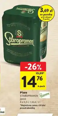 Intermarche Piwo Staropramen jasne 4-pak oferta