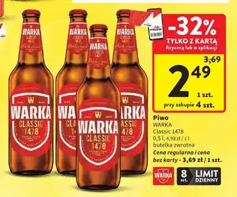 Intermarche Piwo Warka Classic 1478 oferta