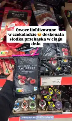 ALDI Maliny liofilizowane w czekoladzie Gourmet oferta