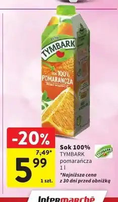 Intermarche Sok 100% Tymbark Pomarańcza oferta