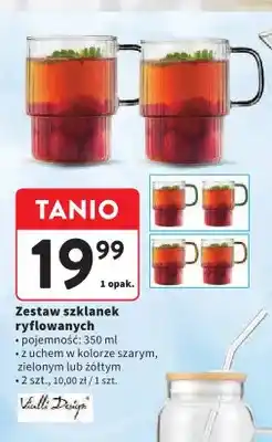 Intermarche Zestaw szklanek ryflowanych Vialli Design 2-pak oferta
