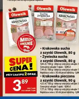 Twój Market Kiełbasa krakowska sucha z szynki Olewnik oferta