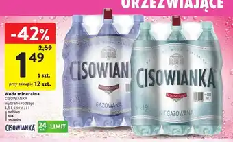 Woda mineralna Cisowianka niegazowana