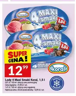 Twój Market Lody 4 Maxi Smaki Koral oferta
