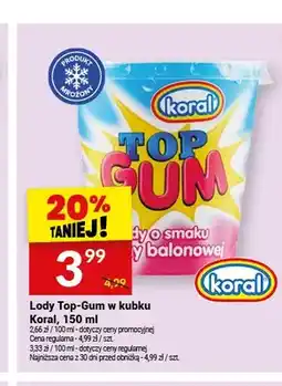 Twój Market Lody Top-Gum w kubku Koral oferta