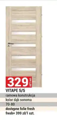 Merkury Market Drzwi ramowe Vitape 5/5 dąb sonoma oferta
