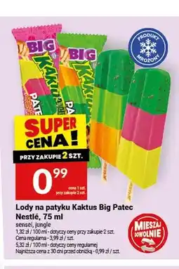 Twój Market Lody na patyku Kaktus Big Patec Nestlé sensei oferta