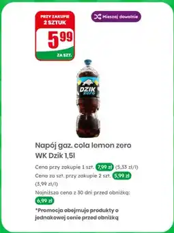 Dino Napój gazowany WK Dzik Cola Lemon Zero oferta