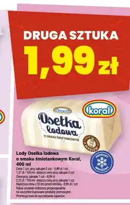 Twój Market Lody Osełka lodowa o smaku śmietankowym Koral oferta