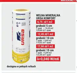 Merkury Market Wełna mineralna URSA KOMFORT grubość 5 cm oferta