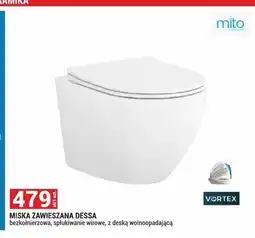 Merkury Market Miska WC zawieszana Dessa bezkołnierzowa ze spłukiwaniem wirowym i deską wolnoopadającą oferta