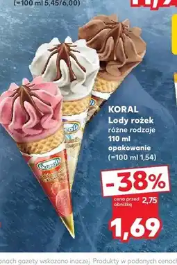 Kaufland Lody rożek Koral oferta