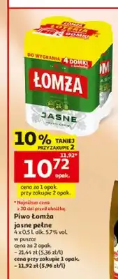 Auchan Piwo Łomża Jasne Pełne oferta