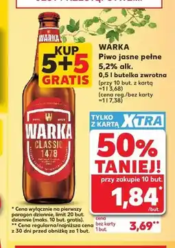 Kaufland Piwo jasne pełne Warka Classic oferta