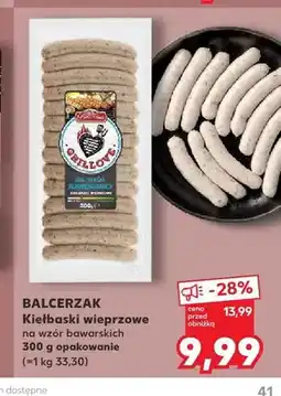 Kaufland Kiełbaski wieprzowe na wzór bawarskich Balcerzak oferta