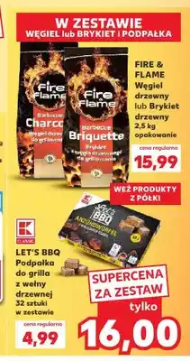 Kaufland Zestaw węgiel drzewny Fire & Flame + podpałka do grilla Let's BBQ oferta
