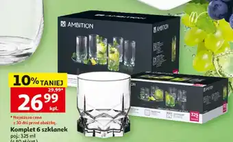 Auchan Komplet 6 szklanek Ambition oferta