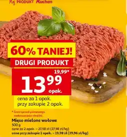 Auchan Mięso mielone wołowe Moj PRODUKT Auchan oferta