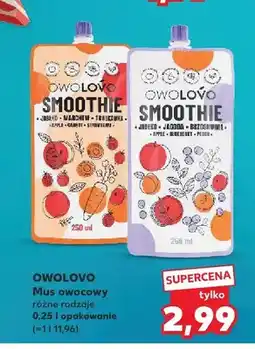 Kaufland Mus owocowy Owolovo Smoothie Jabłko-Marchew-Truskawka oferta