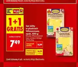 Biedronka Ser żółty Włoszczowski typu szwajcarskiego w plastrach Włoszczowa oferta