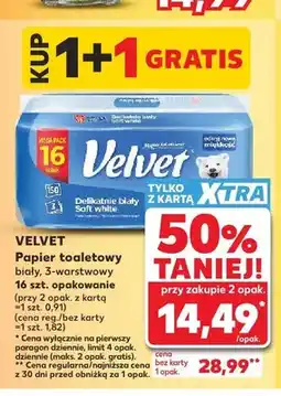 Kaufland Papier toaletowy Velvet Delikatnie biały oferta