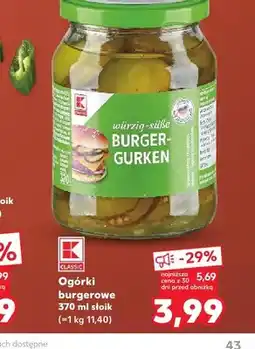 Kaufland Ogórki burgerowe Classic oferta