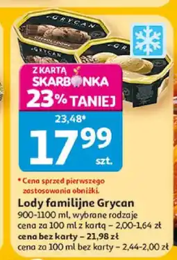 Auchan Lody familijne czekoladowe Grycan oferta