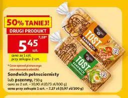 Auchan Chleb tostowy Sandwich pełnoziarnisty Dan Cake oferta