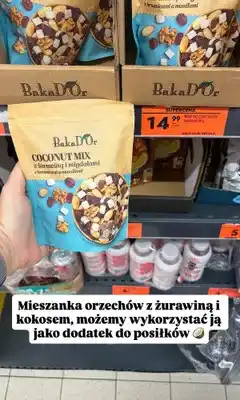Biedronka Mieszanka orzechów BakaD'Or Coconut Mix z żurawiną i migdałami oferta