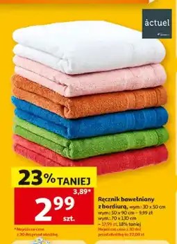 Auchan Ręcznik bawełniany z bordiurą Actuel 30x50 cm oferta