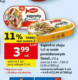 Auchan Szproty w sosie pomidorowym Graal oferta
