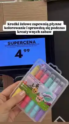 Biedronka Kredki żelowe Flockies 6 kolorów oferta