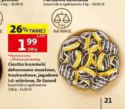 Auchan Ciastka kremówki dekorowane morelowe Dr Gerard oferta