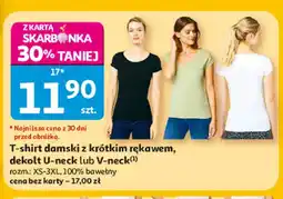 Auchan T-shirt damski z krótkim rękawem dekolt U-neck Inextenso oferta